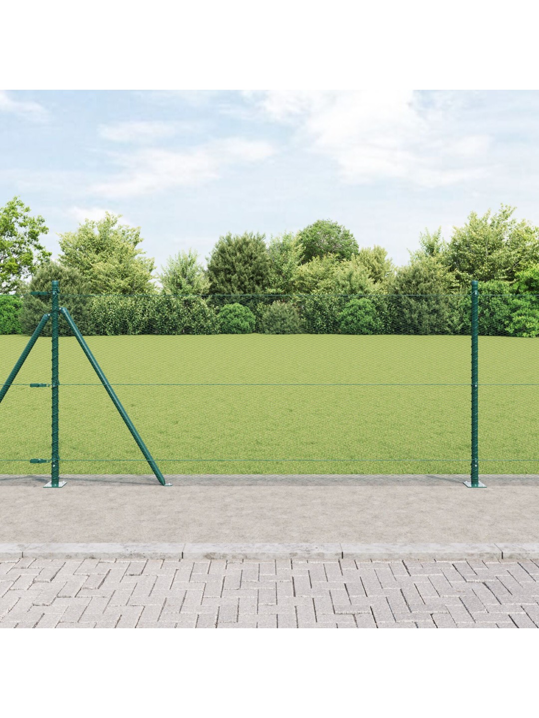 KUU AED ROHELINE 1X100 M TERAS, AED POSTE KOOS ALUSPLAADID 13 TK Ø32MM 110CM TSINKTERAS