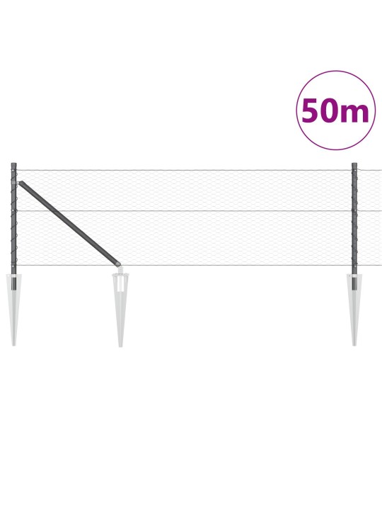 KUUTORU AED HALL 0,6X50 M TERAS, AEDADE POSTID KÜÜNTE ANKRU 13 TK Ø32 MM 80 CM GALVANISEERITUD TERAS