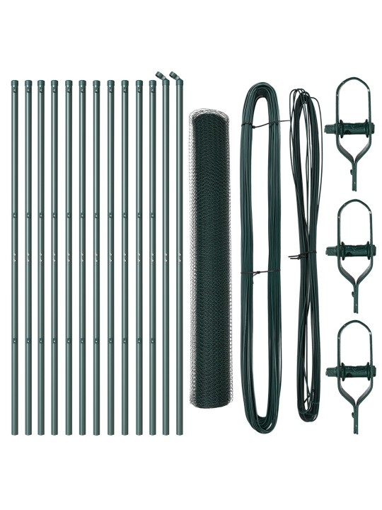KUUSNURKNE AED ROHELINE 1.4X25 M TERAS, AED POSTS 13 TK ROHELINE Ø32 MM 190 CM GALVANISEERITUD TERAS