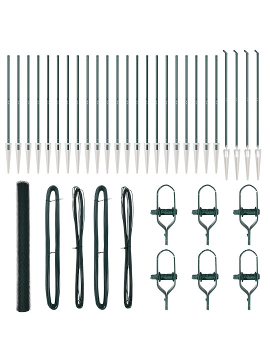 KUUSNURKNE AED ROHELINE 1,6X50 M TERAS, AIAPOSTID SPIKE'IGA 13 TK Ø32 MM 180 CM KUUMTSINGITUD TERAS