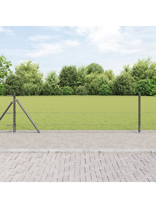 KUUSNURKNE AIAPIIRE HALL 0.4X10 M TERAS, AIA POSTID KOOS ALUSPINKADEGA 7 TK Ø32MM 50CM GALVANISEERITUD TERAS