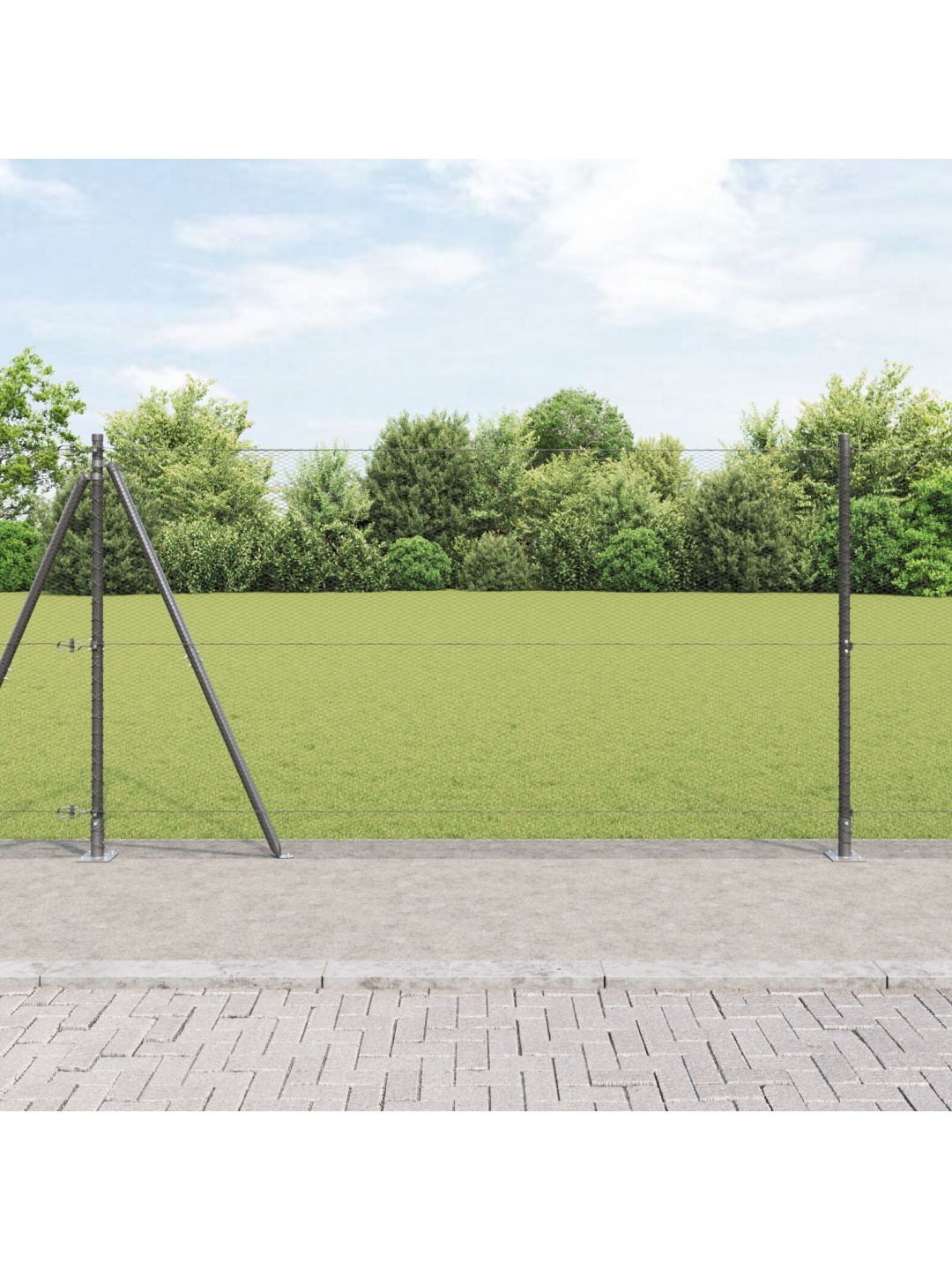 KUUSNURKNE AED HALL 1.2X100 M TERAS, AED POSTE ALUSPLAATIDEGA 13 TK Ø32MM 68.5CM GALVANISEERITUD TERAS