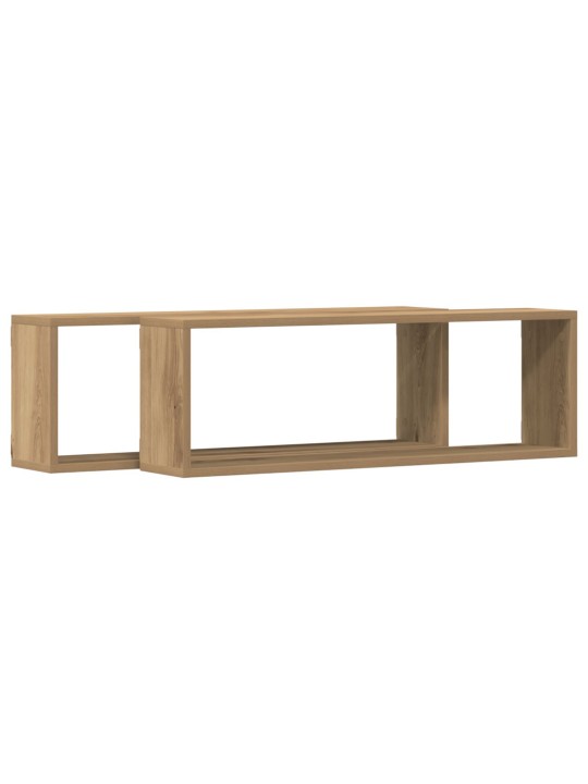 SEINA RIIULID 2 TK ARTISAN TAMM 80X15X26 CM TEHISPUIT