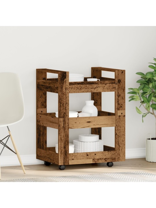 KÖÖGI TROLLEY AGED WOOD 60X45X80 CM TÖÖDELDUD PUIT