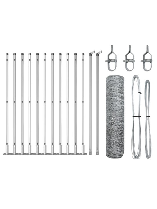 KUUSNURGA AED 0.6X25 M TSINGITUD TERAS, AIAPOSTID ALUSPLAATIDEGA 13 TK Ø32MM 70CM TSINGITUD TERAS