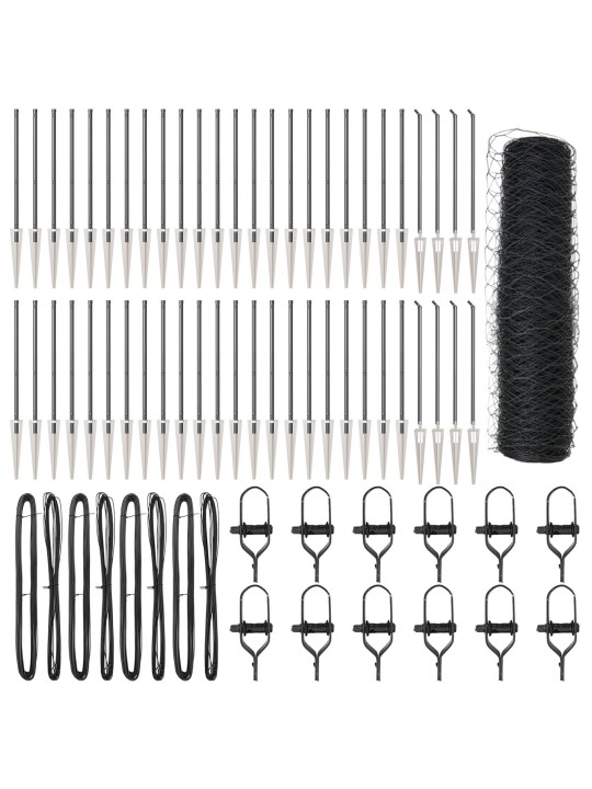 KUUSNURKNE AED HALL 0.5X100 M TERAS, AIAPOSTID KOOS KÜÜNTE ANKRU 13 TK Ø32 MM 80 CM GALVANISEERITUD TERAS