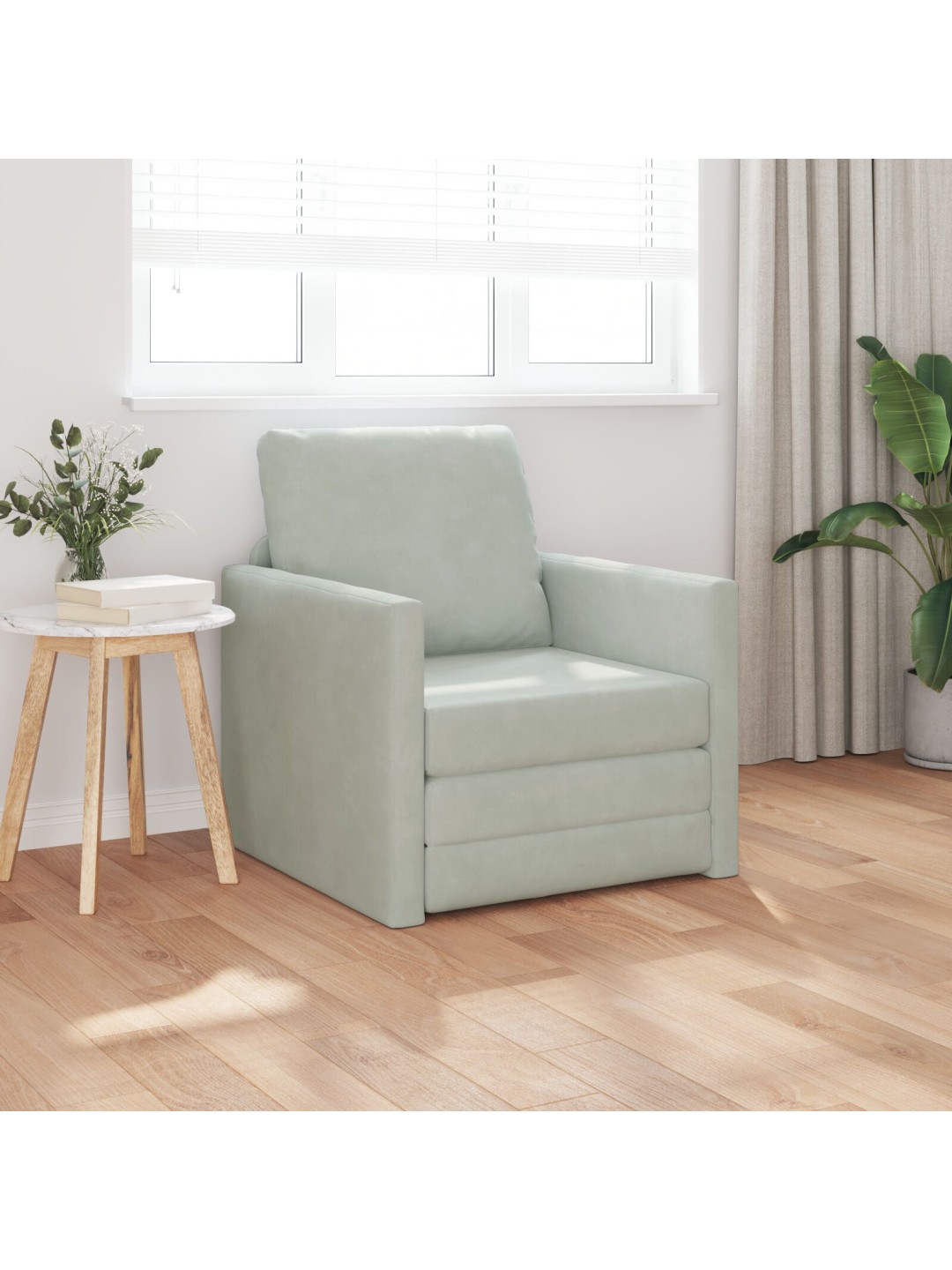 PÕRANDATALV TOOSIK KAHEKS ÜHTE TÕSTETAVA VELUURI 74X77X81 CM HELEHALL