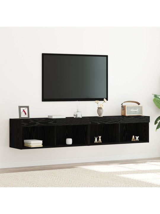 TV SEINA KAPID LED-VALGUSTUSEGA 2 TK MUST TAMM 80X30X30 CM
