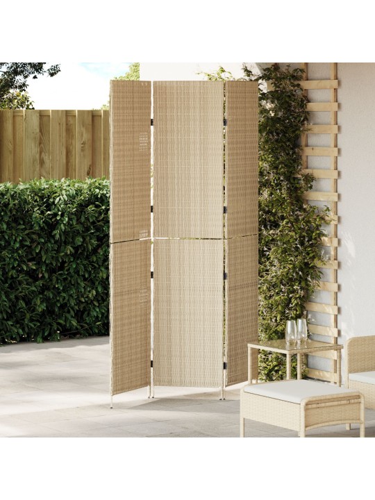 RUUMI HIMALAJA 3 PANEELI KOKKUPANDAV BEEŽ 146X200 CM POLÜ RATTAN
