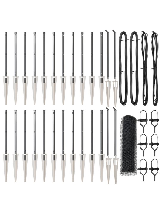 KUUSNURKNE AED HALL 0.5X50 M TERASEST, AED POSTID SPIKE'IGA 13 TK Ø32 MM 80 CM GALVANISEERITUD TERAS