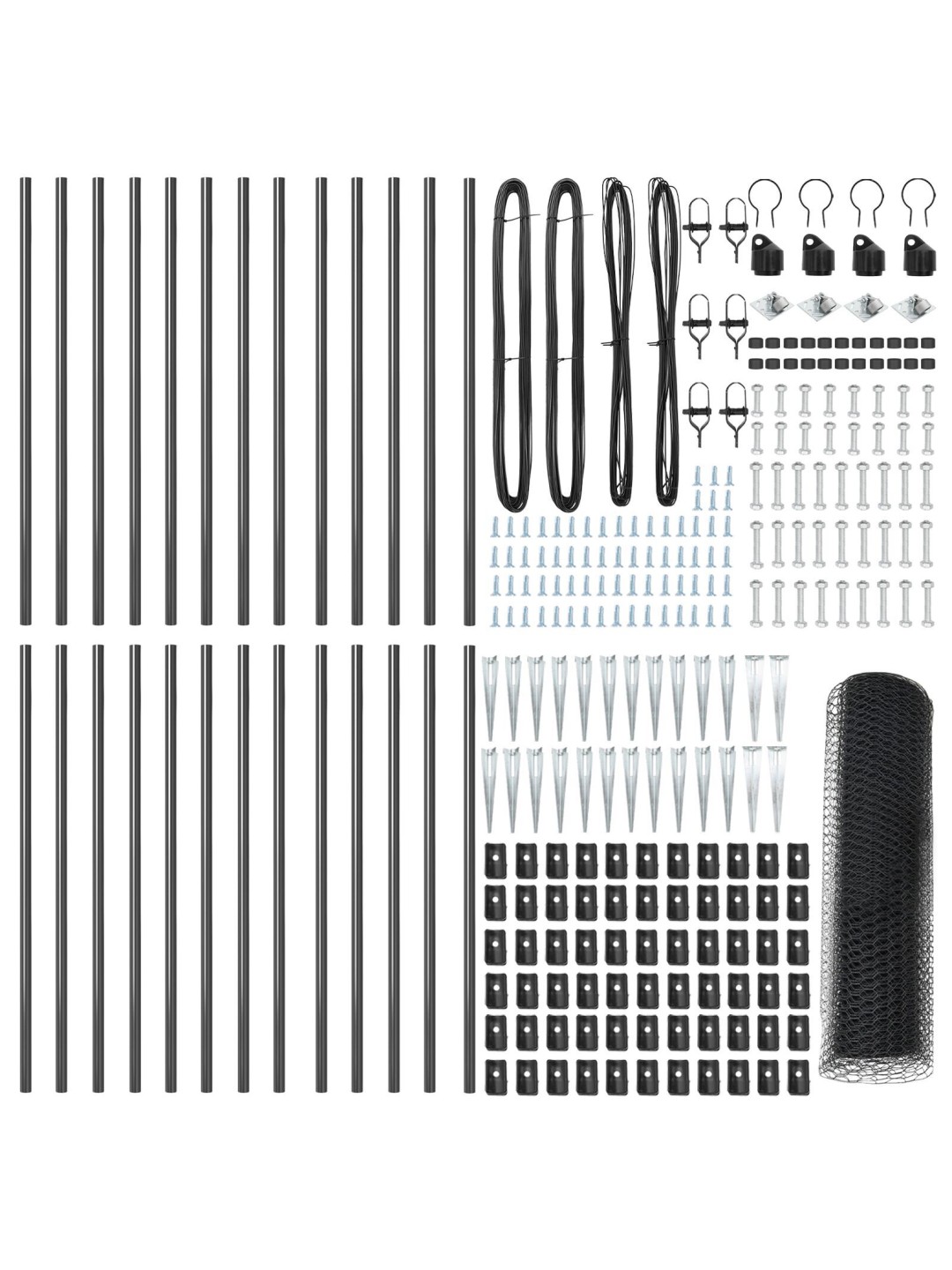 KUUSNURKNE AED HALL 0.5X50 M TERASEST, AED POSTID SPIKE'IGA 13 TK Ø32 MM 80 CM GALVANISEERITUD TERAS