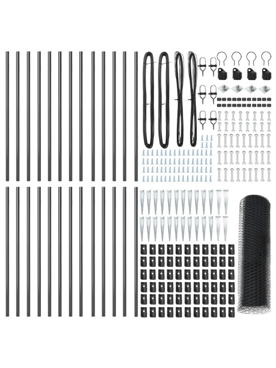 KUUSNURKNE AED HALL 0.5X50 M TERASEST, AED POSTID SPIKE'IGA 13 TK Ø32 MM 80 CM GALVANISEERITUD TERAS