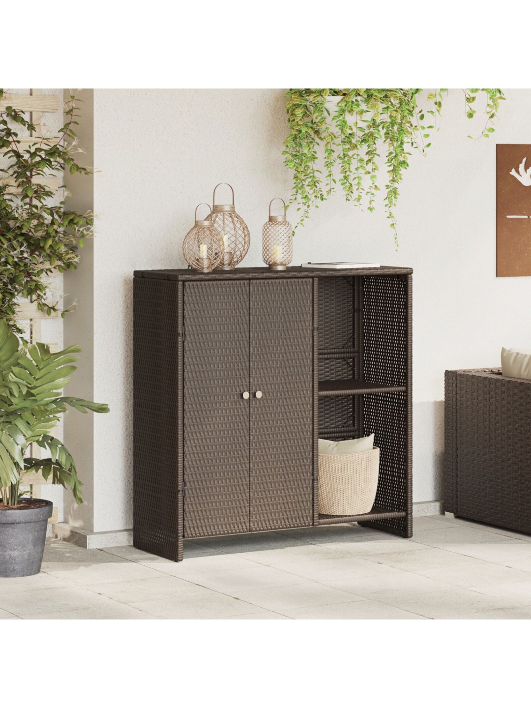 SÄILITUSKAPP PRUUN 100X36X102 CM RATTAST