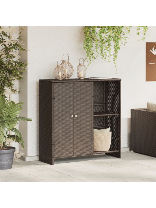 SÄILITUSKAPP PRUUN 100X36X102 CM RATTAST