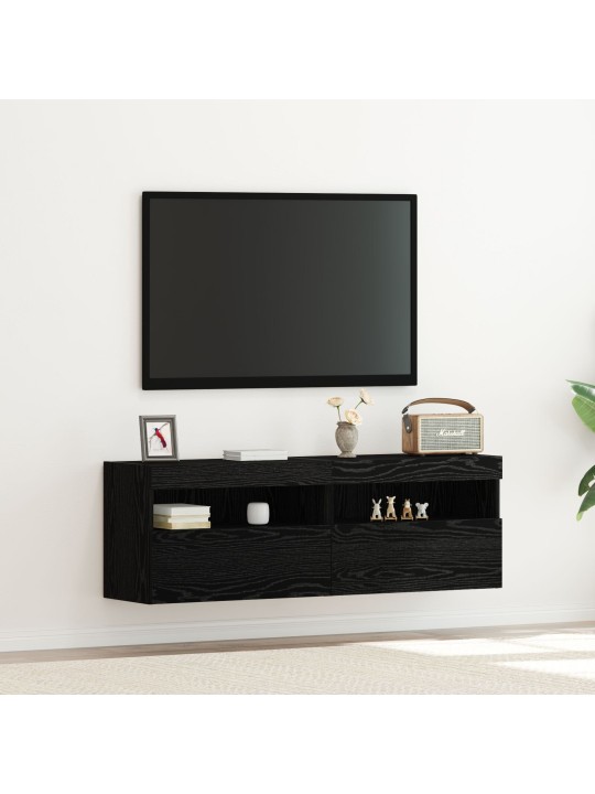 TELERIIULID LED-VALGUSTITEGA 2 TK MUST TAMM 60X30X40 CM
