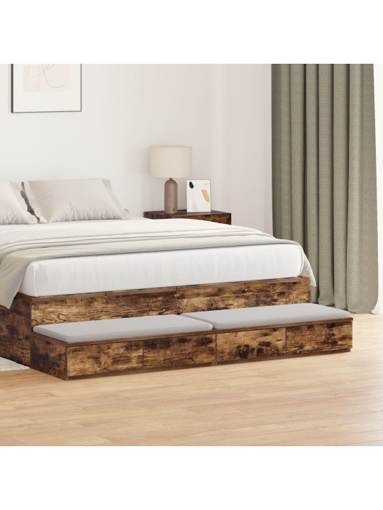 VOODI SAHTLID SUITSUTATUD TAMMEST 135X36,5X16,5 CM TÖÖDELDUD PUIDUST