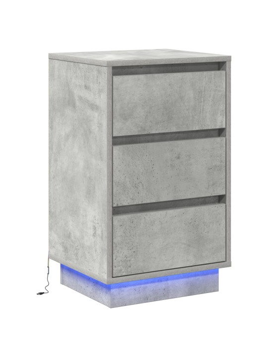 ÖÖKAPP LED-VALGUSTUSEGA BETOONHALL 39X34,5X65 CM TEHISPUIT