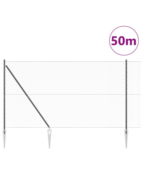 KUUEST NURGA AED HALL 1.6X50 M TERAS, AIA POSTID NURGAGA 13 TK Ø32 MM 180 CM GALVANISEERITUD TERAS
