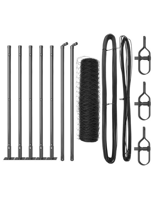 KUUSNURK AED HALL 0.6X10 M TERAS, AIA POSTID ALUSPLAATIDEGA 7 TK Ø32MM 70CM GALVANISEERITUD TERAS
