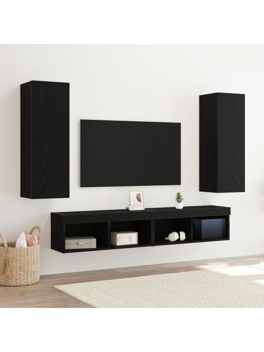 SEINALE PAIGALDATAVAD TV KAPID 2 TK, MUST TAMM, 30,5X30X90 CM, TÖÖDELDUD PUIT