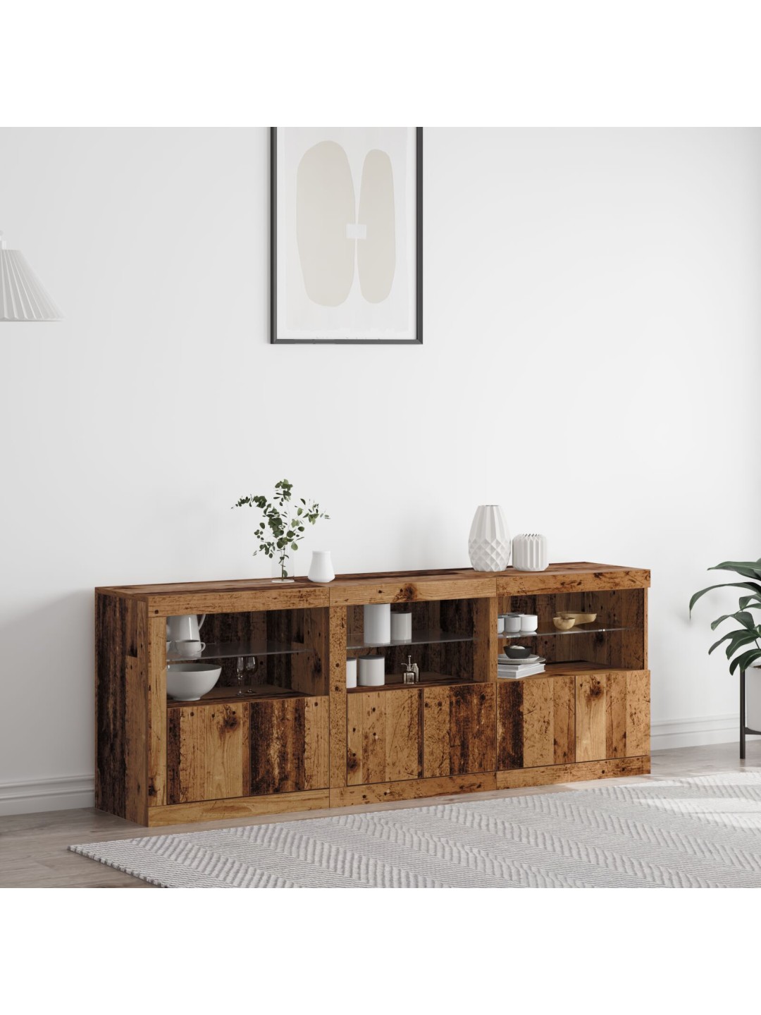 KAPP LED TULEDEGA VANA PUIDU 181,5X37X67 CM TÖÖTLEMATA PUIT