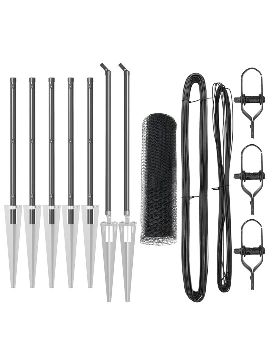 KUUSNURKNE AED HALL 0,8X10 M TERAS, AIA POSTID SPIKE 7 TK Ø32 MM 100 CM GALVANISEERITUD TERAS