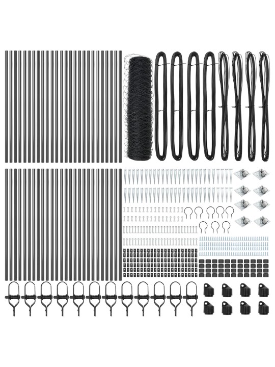 KUUSNURGA TARA HALL 0.4X100 M TERAS, TARA POSTID SPIKIGA 13 TK Ø32 MM 60 CM GALVANISEERITUD TERAS