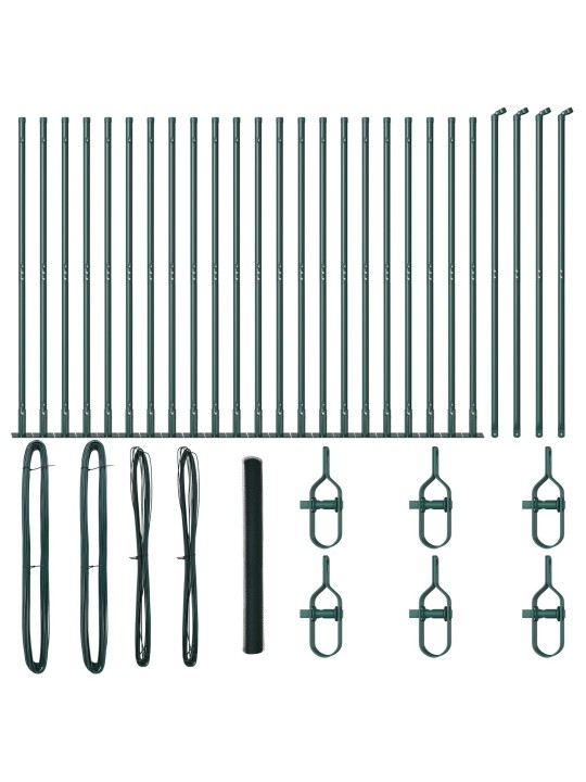 KUUSNURKNE AED ROHELINE 1.4X50 M TERAS, AIAPOSTID ALUSPINKIDEGA 13 TK Ø32MM 78.5CM KUUMTSINGITUD TERAS