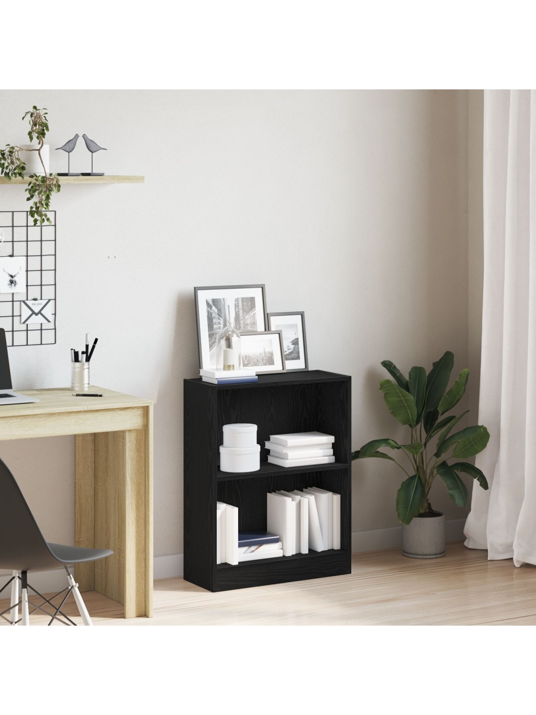 RAAMATUKAPP MUST 60X24X76 CM TEHISPUIT
