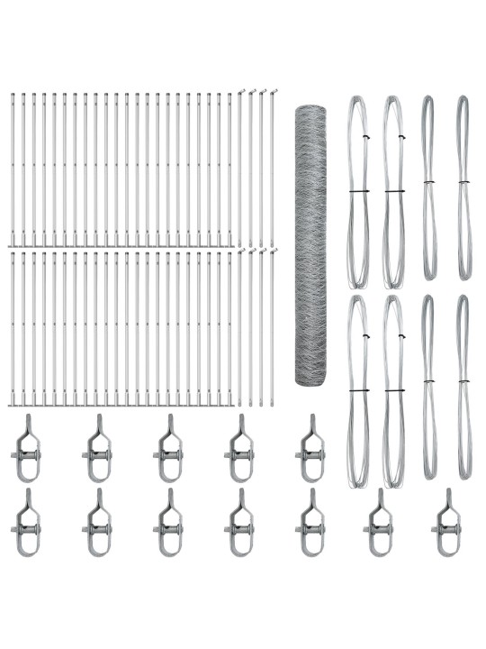 KUUSNURKNE AED 1.2X100 M GALVANISEERITUD TERASEST, AIA POSTID ALUSPINKIDEGA 13 TK Ø32MM 68.5CM GALVANISEERITUD TERAS