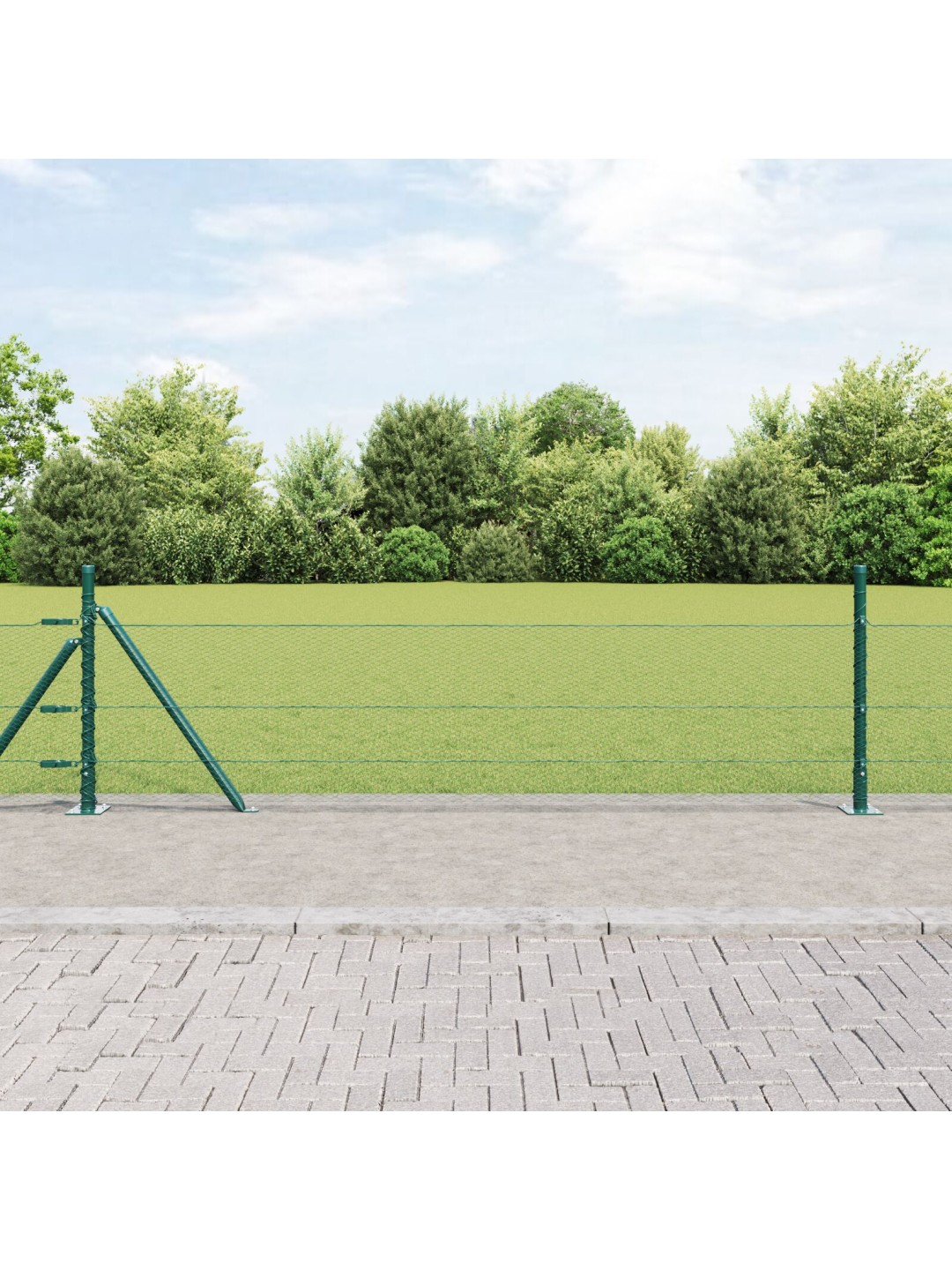 HEKSAGONAALNE AED ROHELINE 0.5X10 M TERAS, AIAPOSTID KOOS ALUSPINKADEGA 7 TK Ø32MM 70CM GALVANISEERITUD TERAS
