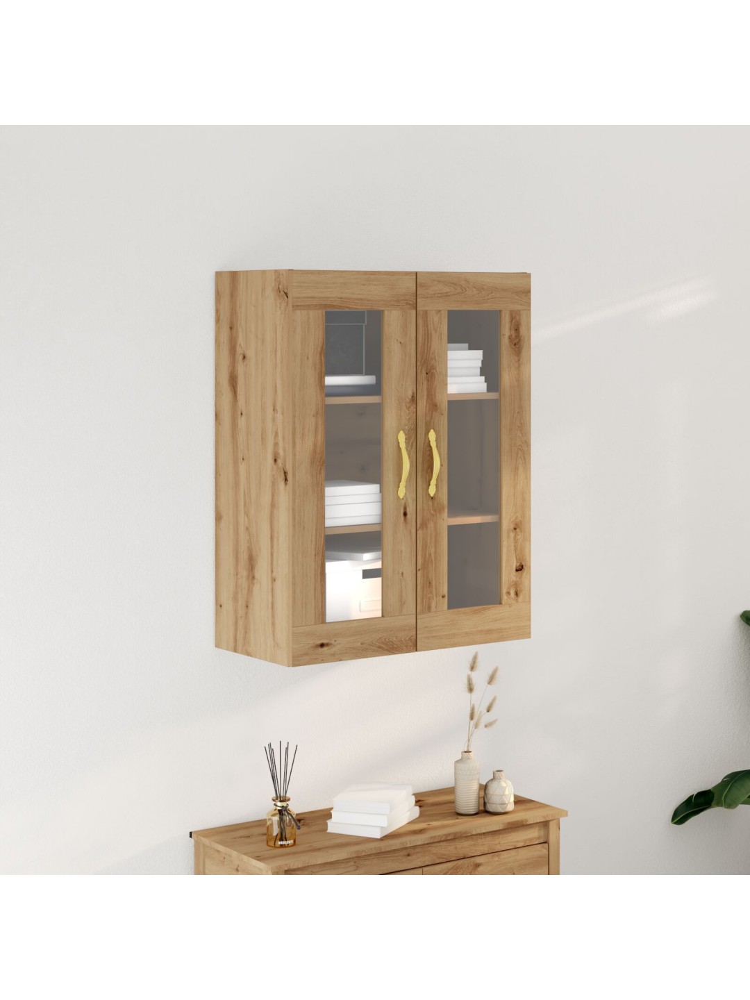 SEINALE PAIGALDATAV KAPP KLAASIST USTEGA ARTISAN OAK 69,5X34X90 CM