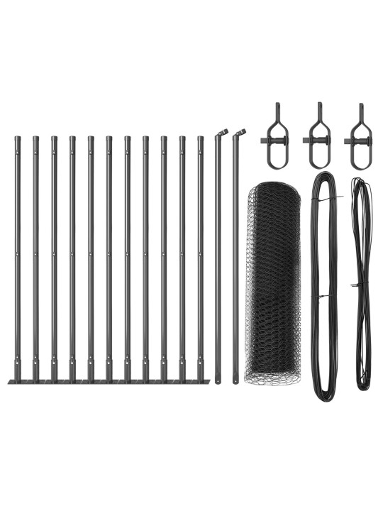 KUUSNURKNE TARA HALL 0.6X25 M TERAS, TARA POSTID ALUSE PLAATIDEGA 13 TK Ø32MM 70CM GALVANISEERITUD TERAS