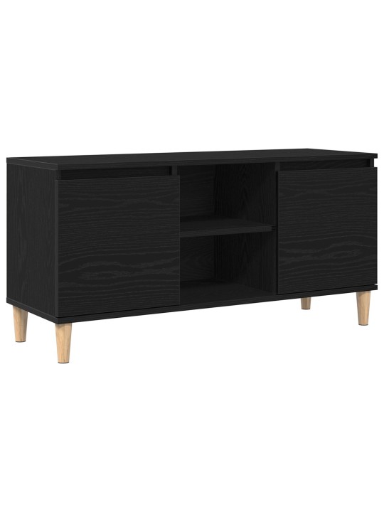 TV KAPIKENE PUIDUST JALAGA MUST TAMM 102X35X50 CM