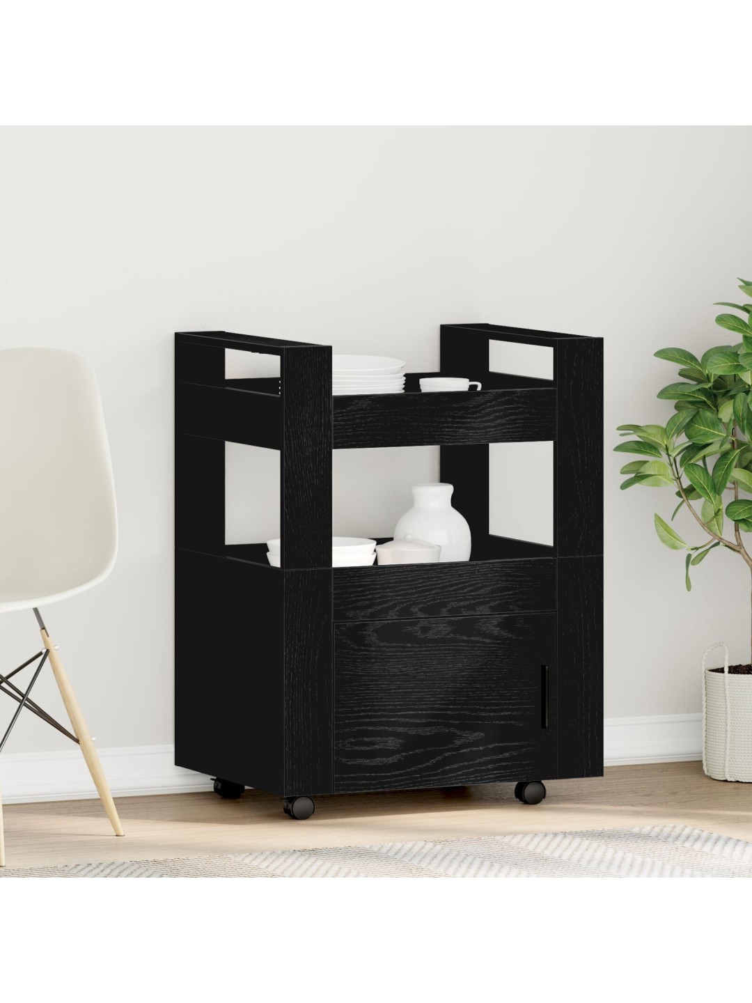 KÖÖK TROLLEY MUST TAMME 60X45X80 CM TEHISPUIT