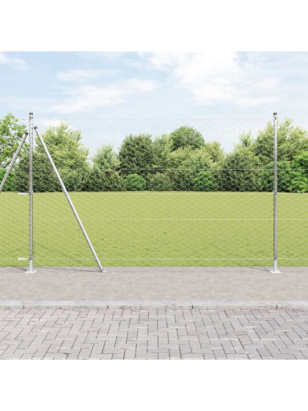 HEKIFILTER 1.4X10 M GALVANISEERITUD TERAS, AIA POSTID KOOS ALUSPLAATIDEGA 7 TK Ø32MM 78,5CM GALVANISEERITUD TERAS