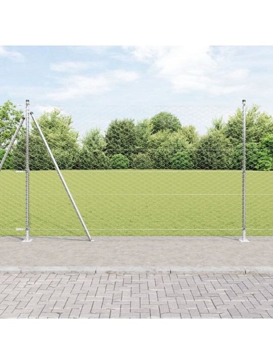 HEKIFILTER 1.4X10 M GALVANISEERITUD TERAS, AIA POSTID KOOS ALUSPLAATIDEGA 7 TK Ø32MM 78,5CM GALVANISEERITUD TERAS