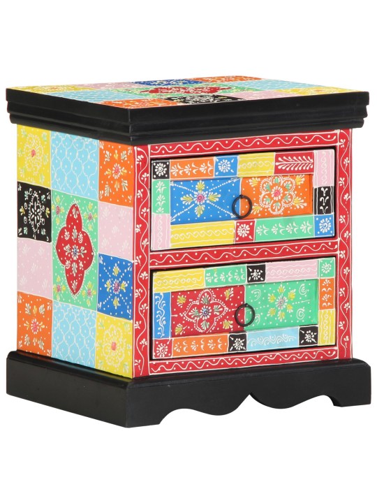 ÖÖKAPP 2 TK MITMEVÄRVILINE 40X35X45 CM TÖÖDELDUD PUIDUST
