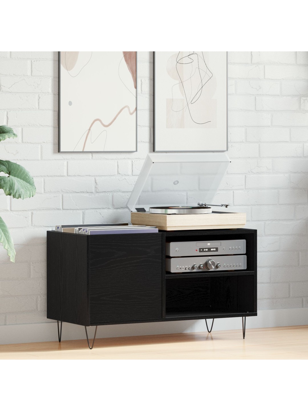 PLAATIDE KAPP MUST TAMME 84,5X38X48 CM TEHISPUIT