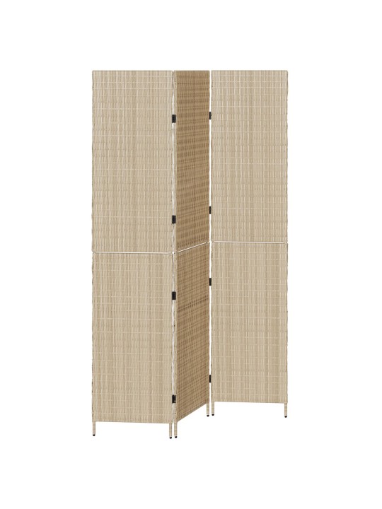RUUMI HIMALAJA 3 PANEELI KOKKUPANDAV BEEŽ 146X200 CM POLÜ RATTAN