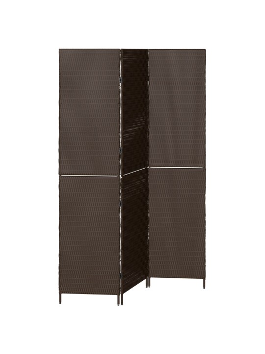 TUBA JAGAJA 3 PANEELI KOKKURÄÄTUD PRUUN 146X180 CM POLÜ RATTAN