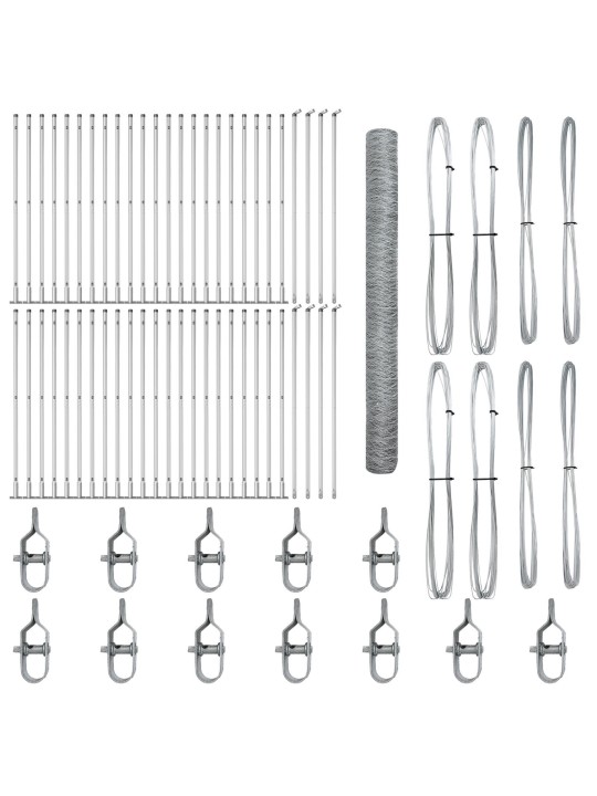 HEKKINNA 1.4X100 M GALVANISEERITUD TERAS, AIA POSTID BAASPINDADEGA 13 TK Ø32MM 78.5CM GALVANISEERITUD TERAS