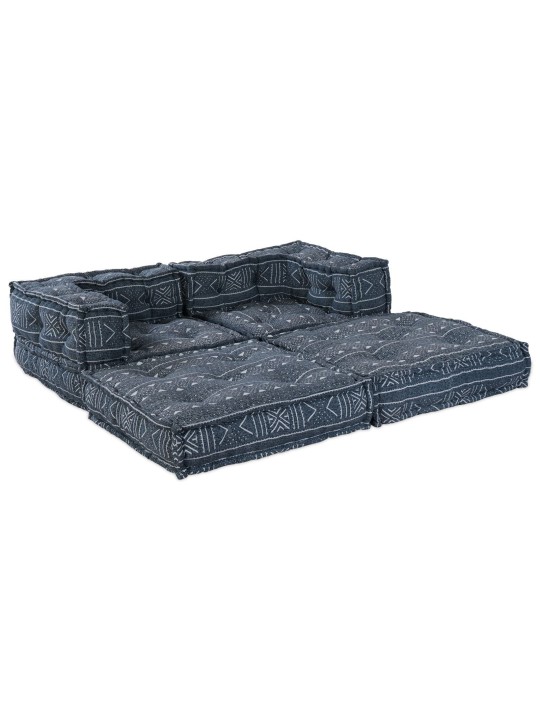 2-kohaline modulaarne pouffe diivan indigo kangaga