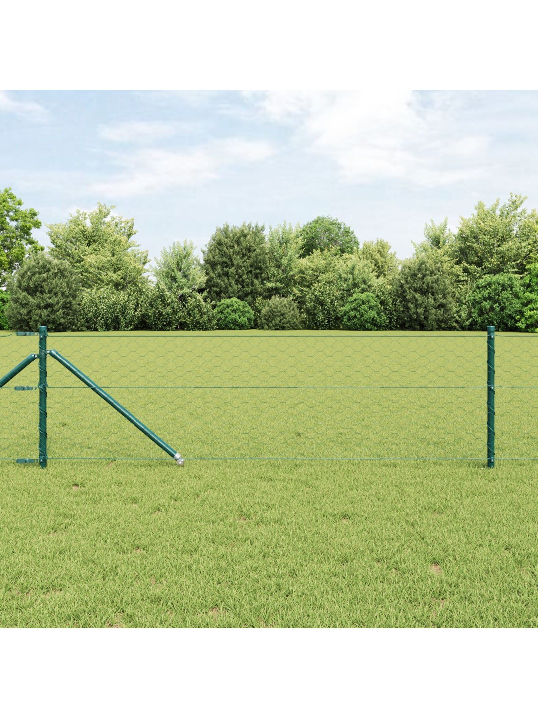 KUUSNURKNE AED ROHELINE 0,6X10 M TERAS, AEDADE POSTID KOOS NIIDITIKU 7 TK Ø32 MM 80 CM GALVANISEERITUD TERAS
