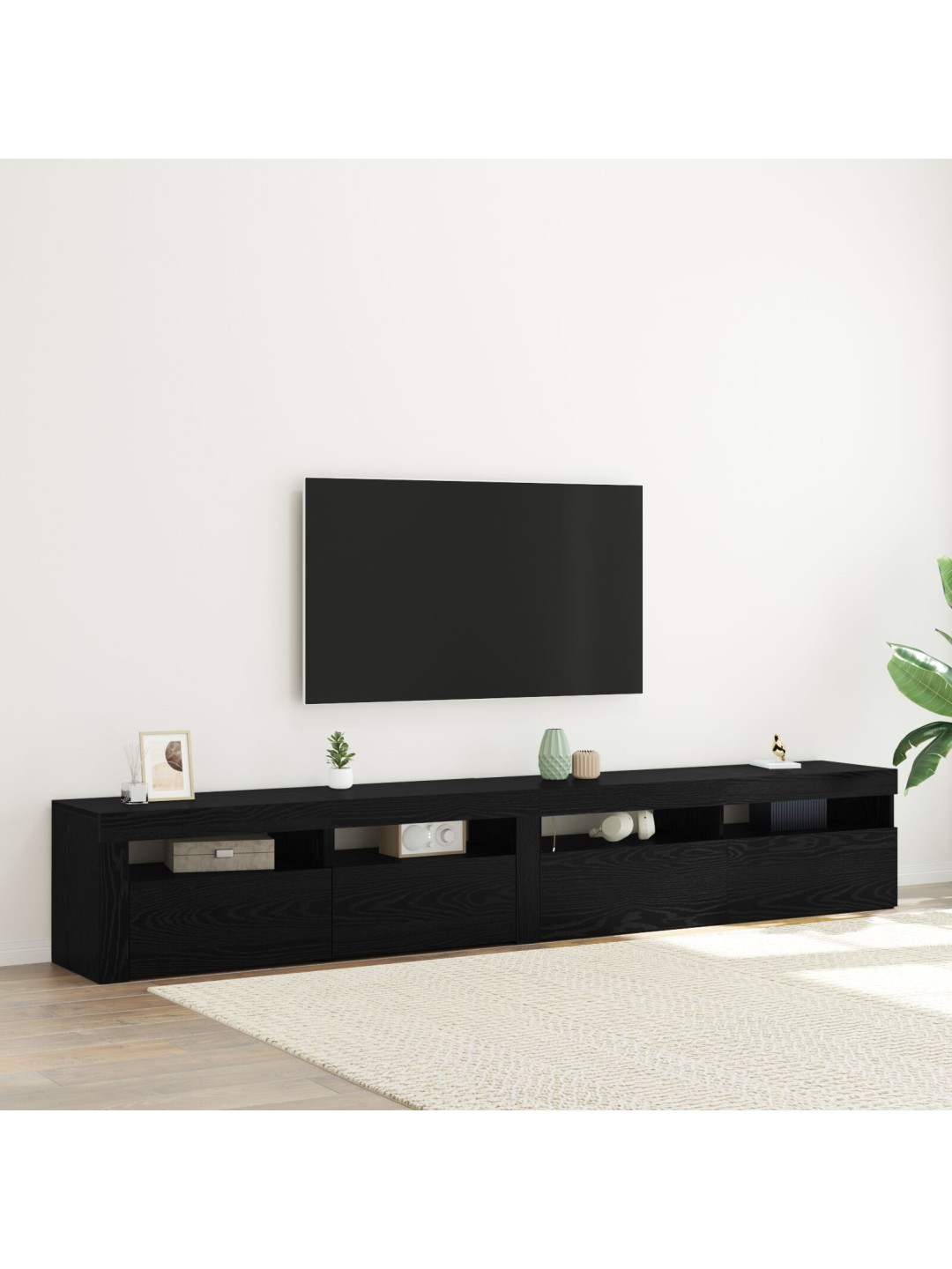 TV KAPID 2 TK LED VALGUSTE JA MUSTA TAMMEPUIDUGA, TV KAPP LED MUST TAMM 120X35X40 CM TEHISPUIT