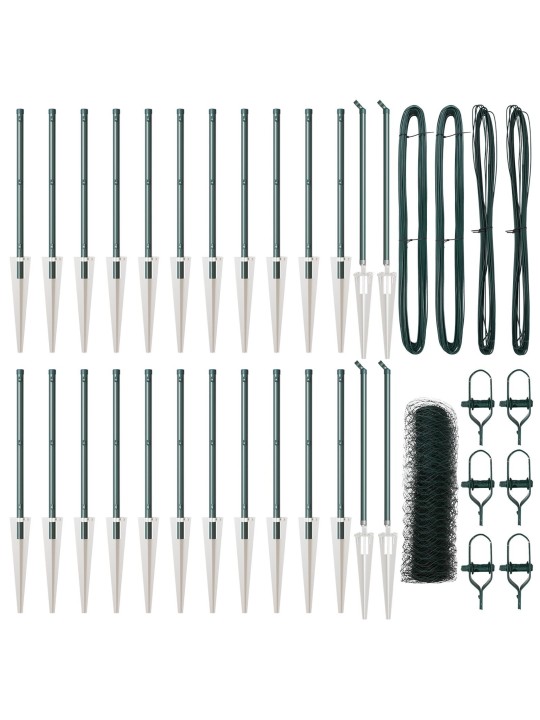HEKSAGONAALNE AED ROHELINE 0.5X50 M TERAS, AEDAPOSTID SPIKIGA 13 TK Ø32 MM 80 CM GALVANISEERITUD TERAS