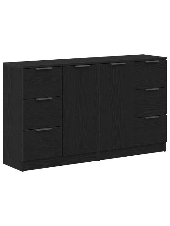 KÕRVALKAPID 2 TK MUST TAMME 60X30X70 CM TÖÖDELDUD PUIT