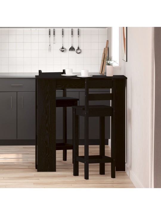 BAARILAUD KOOS RIIULIGA - MUST TAMME, 102X50X103.5 CM, VALMISTATUD TÖÖTLEMISEL KASUTATAVAST PUIDUST