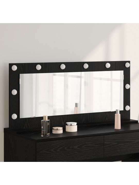 VANITY MIRROR WITH LED LIGHTS MUST OAK 100X45X18 CM
