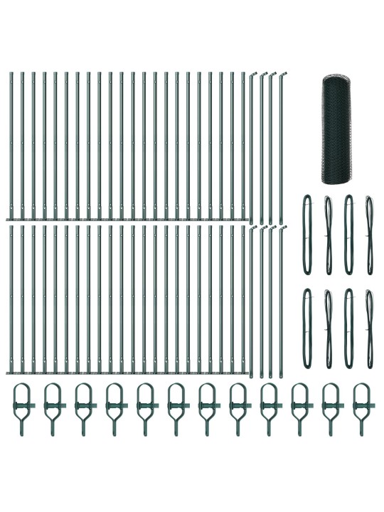 KUUSNURKNE AED ROHELINE 0.4X100 M TERAS, AED POSTID KAUBARIIULITEGA 13 TK Ø32MM 50CM GALVANISEERITUD TERAS